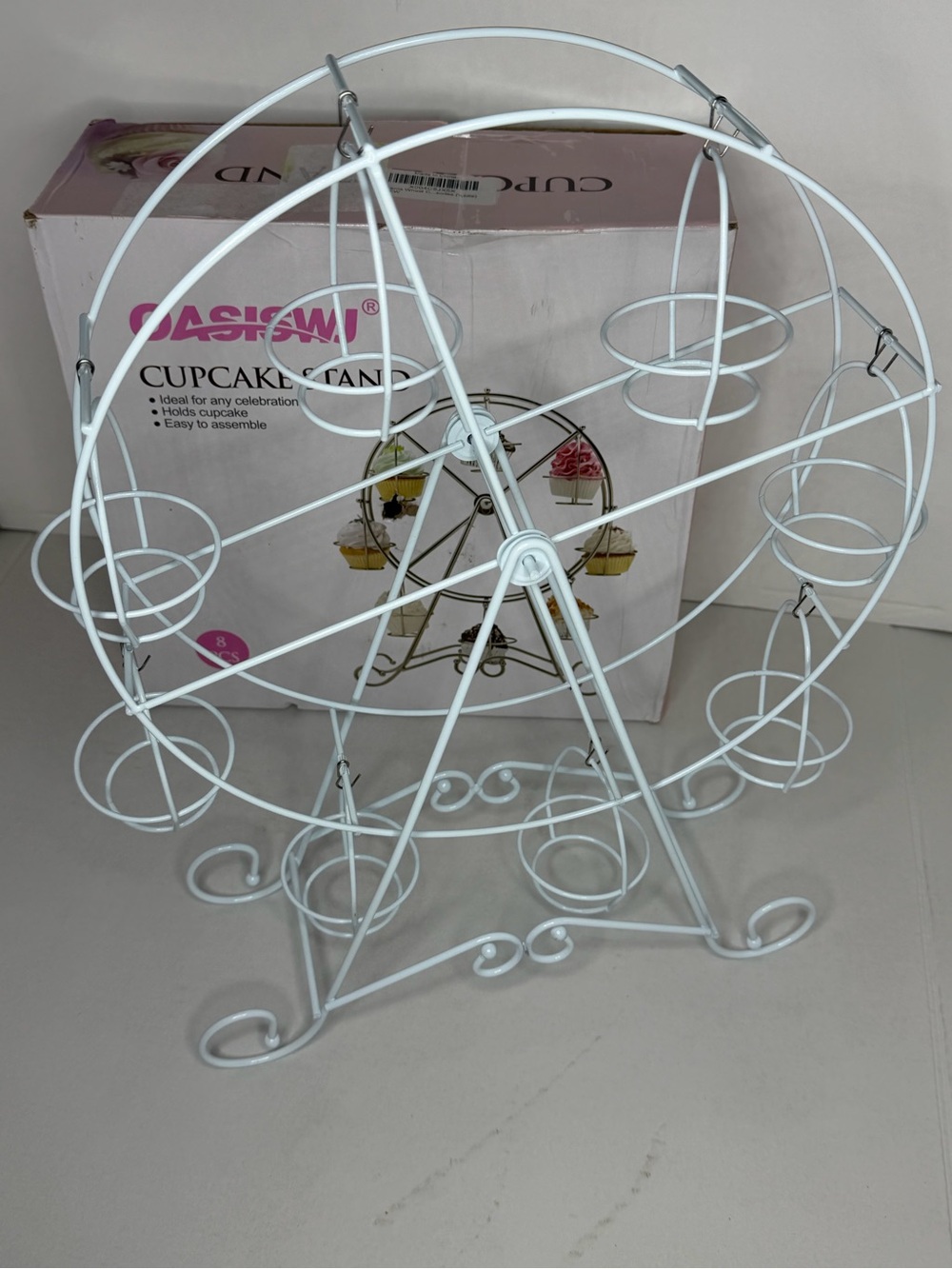 White Metal Ferris Wheel Cupcake Stand